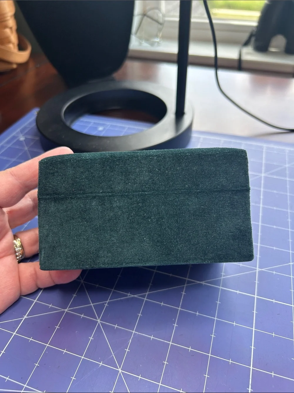 Mikasa Godinger Silver plated S&P in Hunter green velour never filled or used